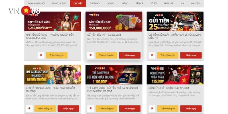 Ưu đãi tặng thưởng dành cho hội viên VIP